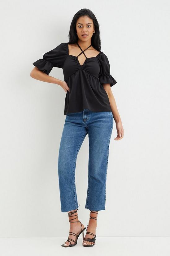 Dorothy Perkins Strap Detail Puff Sleeve Blouse 2