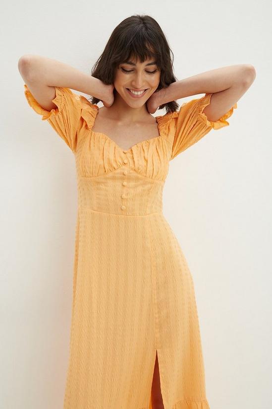 Dorothy Perkins Tall Orange Bow Back Puff Sleeve Midaxi Dress 2