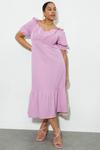 Dorothy Perkins Curve Pink Bow Back Puff Sleeve Midaxi Dress thumbnail 2