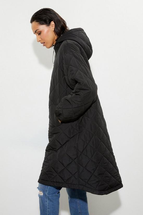 Dorothy Perkins Oversized Hooded Diamond Quilted Parka Coat 1