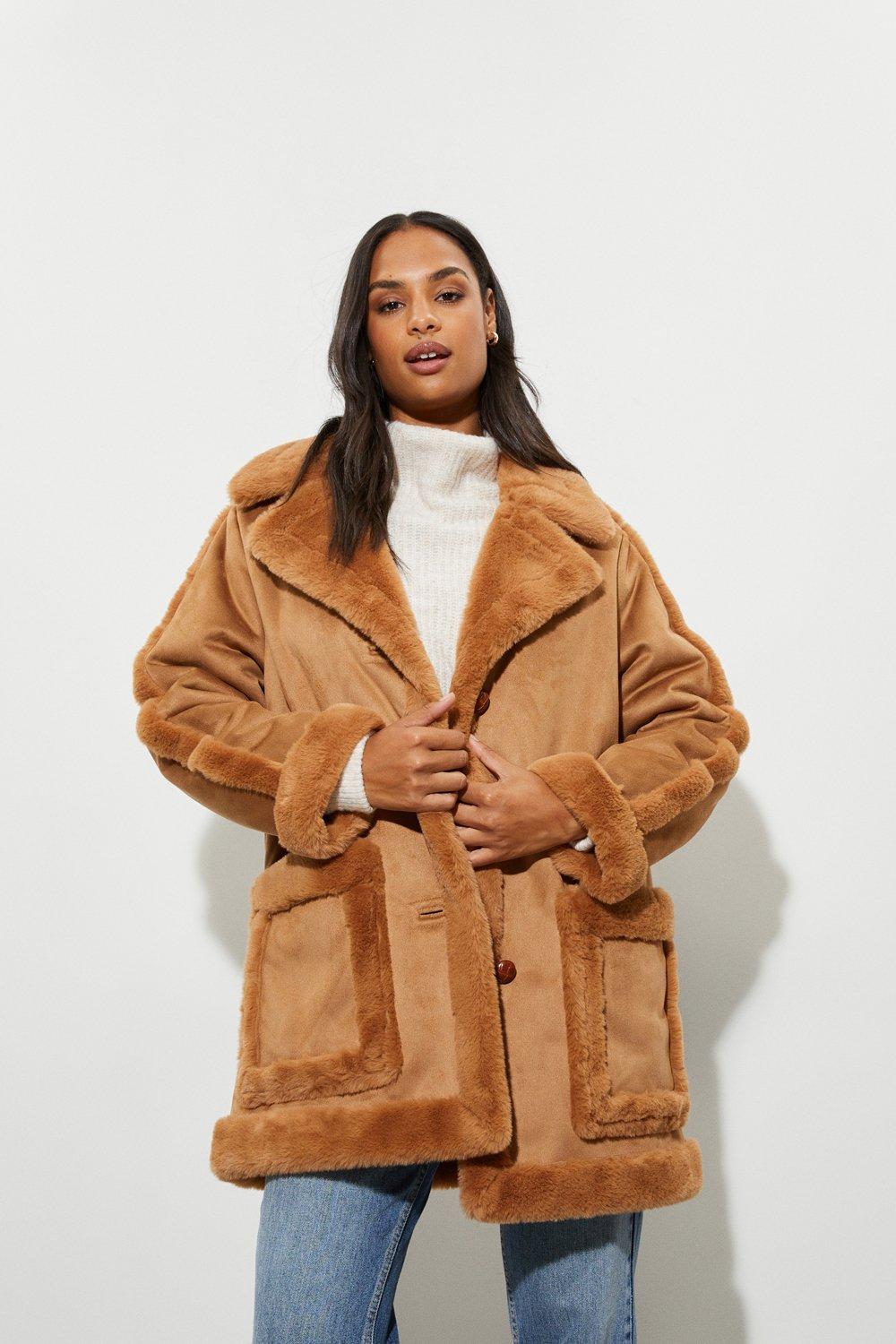 Dorothy perkins swirl hot sale faux fur coat