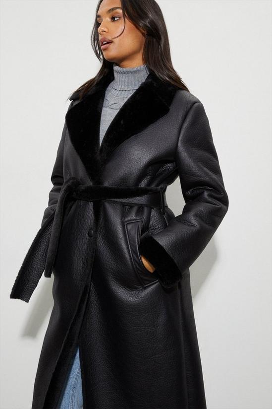 Dorothy Perkins Luxe Faux Fur Belted Wrap Coat 1