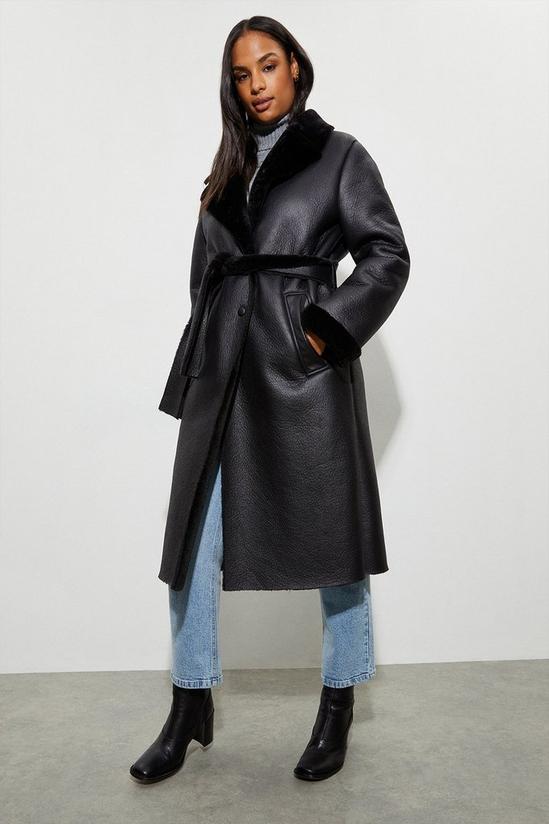 Dorothy Perkins Luxe Faux Fur Belted Wrap Coat 2