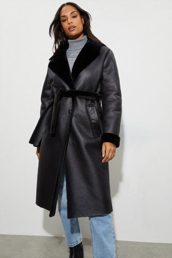 Dorothy Perkins Luxe Faux Fur Belted Wrap Coat 6