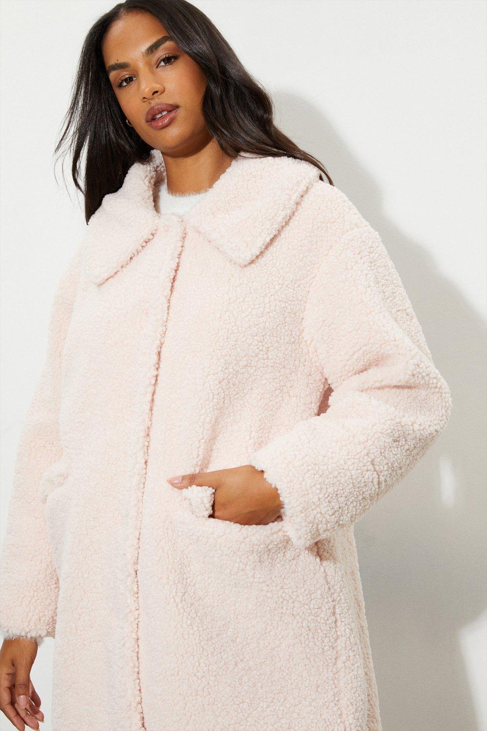 Dorothy perkins 2025 pink teddy coat