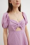 Dorothy Perkins Lilac Gingham Puff Sleeve Mini Dress thumbnail 4