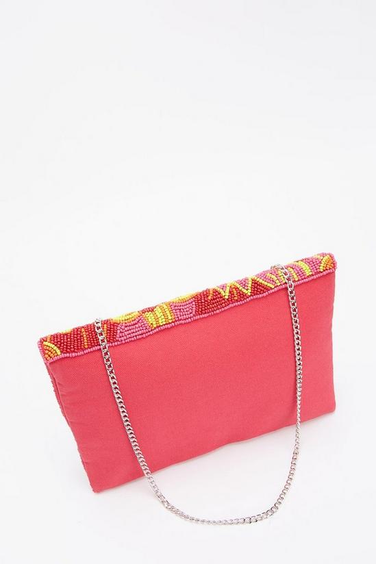 Dorothy Perkins Bright Floral Beaded Clutch Bag 3