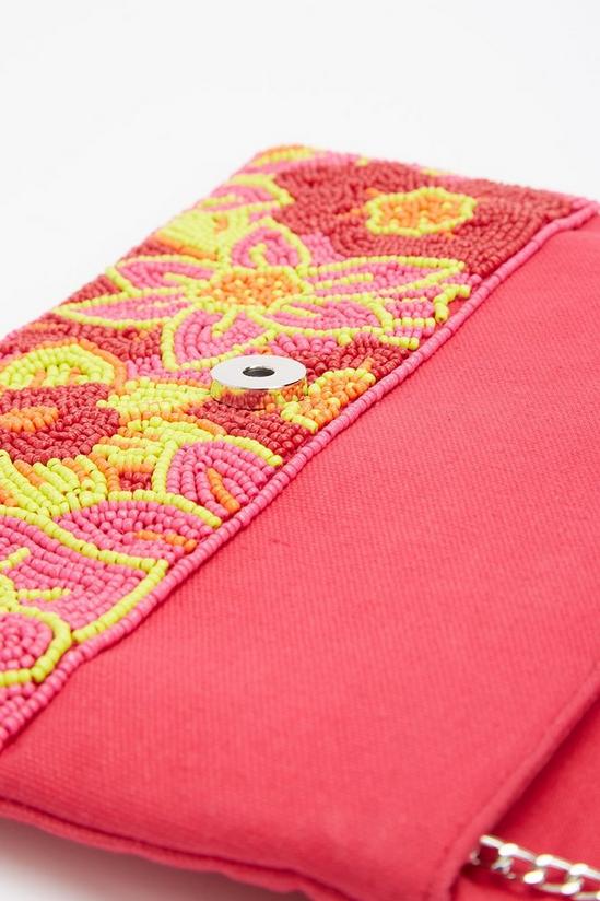 Dorothy Perkins Bright Floral Beaded Clutch Bag 4