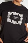Dorothy Perkins Curve Black Le Marais Slogan T Shirt thumbnail 4