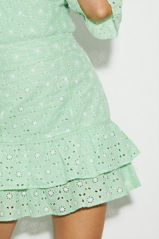 Dorothy Perkins Green Broderie Frill Mini Skirt 4