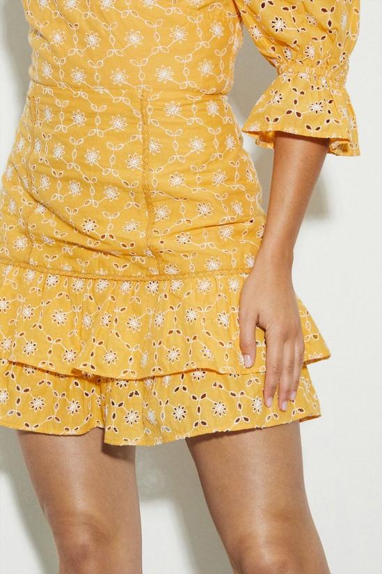 Dorothy Perkins Yellow Broderie Frill Mini Skirt 4