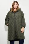 Dorothy Perkins Curve Oversized Hooded Diamond Quilted Parka Coat thumbnail 1