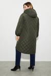 Dorothy Perkins Curve Oversized Hooded Diamond Quilted Parka Coat thumbnail 3