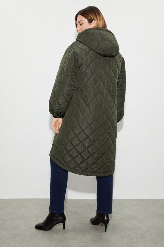 Dorothy Perkins Curve Oversized Hooded Diamond Quilted Parka Coat 3