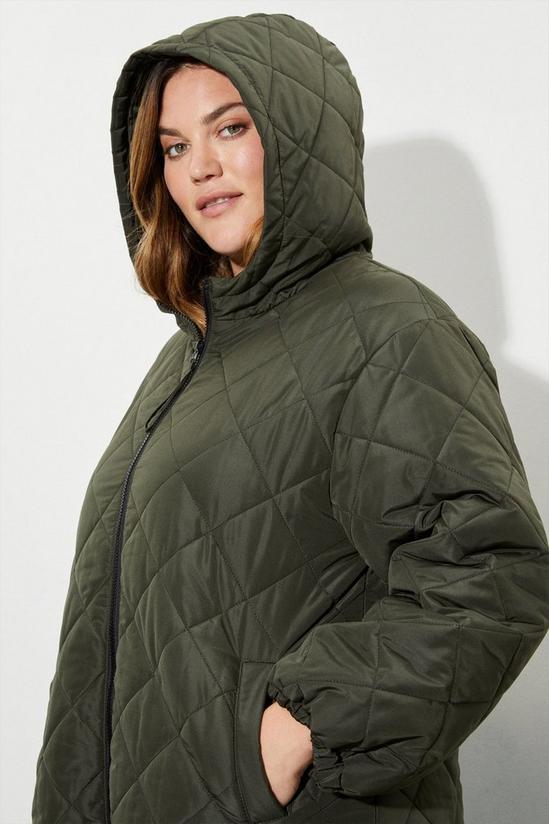 Dorothy Perkins Curve Oversized Hooded Diamond Quilted Parka Coat 6