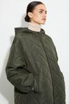 Dorothy Perkins Petite Oversized Hooded Diamond Quilted Parka Coat thumbnail 1