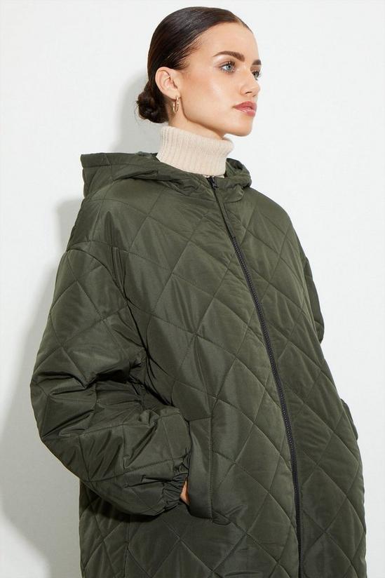Dorothy Perkins Petite Oversized Hooded Diamond Quilted Parka Coat 1