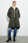 Dorothy Perkins Petite Oversized Hooded Diamond Quilted Parka Coat thumbnail 2