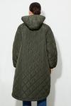 Dorothy Perkins Petite Oversized Hooded Diamond Quilted Parka Coat thumbnail 3