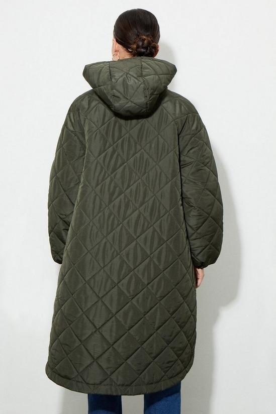 Dorothy Perkins Petite Oversized Hooded Diamond Quilted Parka Coat 3