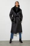 Dorothy Perkins Tall Luxe Faux Fur Belted Wrap Coat thumbnail 2