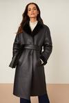 Dorothy Perkins Petite Luxe Faux Fur Belted Wrap Coat thumbnail 1