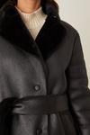 Dorothy Perkins Petite Luxe Faux Fur Belted Wrap Coat thumbnail 4