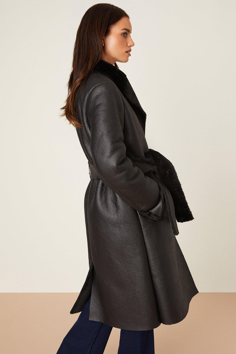 Dorothy perkins clearance black wrap coat