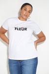 Dorothy Perkins Curve White Fleur Slogan T Shirt thumbnail 1