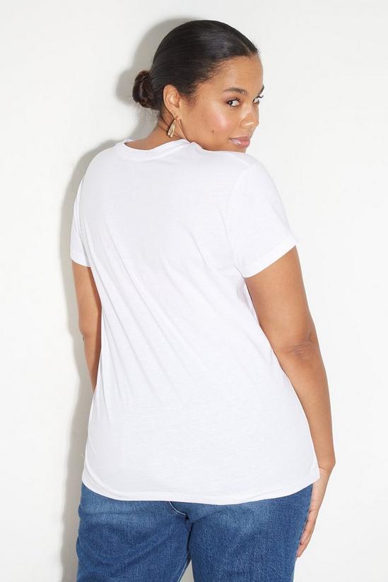 Dorothy Perkins Curve White Fleur Slogan T Shirt 3