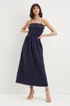 Dorothy Perkins Tall Navy Broderie Ruched Midi Dress thumbnail 2