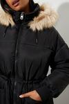 Dorothy Perkins Longline Faux Fur Hood Padded Coat thumbnail 4