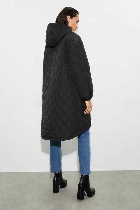 Dorothy Perkins Oversized Hooded Diamond Quilted Parka Coat 3