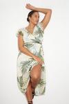 Dorothy Perkins Curve Green Tropical Ruffle Hem Midi Dress thumbnail 1