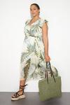Dorothy Perkins Curve Green Tropical Ruffle Hem Midi Dress thumbnail 2