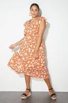 Dorothy Perkins Curve Floral Ruffle Sleeve Button Midi Dress thumbnail 1