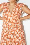 Dorothy Perkins Curve Floral Ruffle Sleeve Button Midi Dress thumbnail 4
