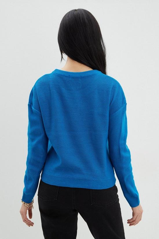 Dorothy Perkins Blue Knitted Crew Neck Jumper 3