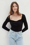 Dorothy Perkins Square Neck Knitted Ribbed Top thumbnail 1