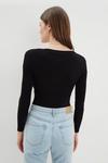Dorothy Perkins Square Neck Knitted Ribbed Top thumbnail 3