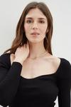 Dorothy Perkins Square Neck Knitted Ribbed Top thumbnail 4