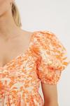Dorothy Perkins Petite Floral Ruched Sleeve Top thumbnail 4