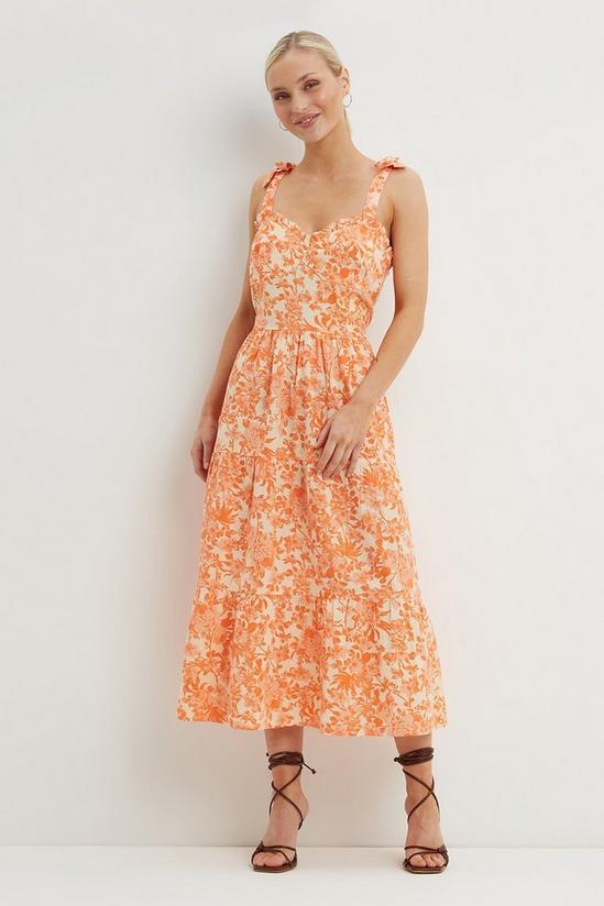 Dorothy Perkins Petite Floral Corset Style Midi Dress 2