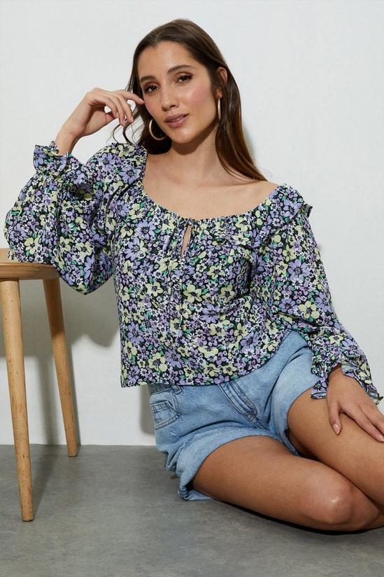 Dorothy Perkins Floral Ruffle Neck Top 4