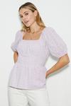Dorothy Perkins Lilac Broderie Milkmaid Blouse thumbnail 2