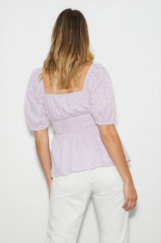 Dorothy Perkins Lilac Broderie Milkmaid Blouse 3