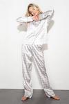 Dorothy Perkins Satin Gingham Shirt Pyjama Set thumbnail 2