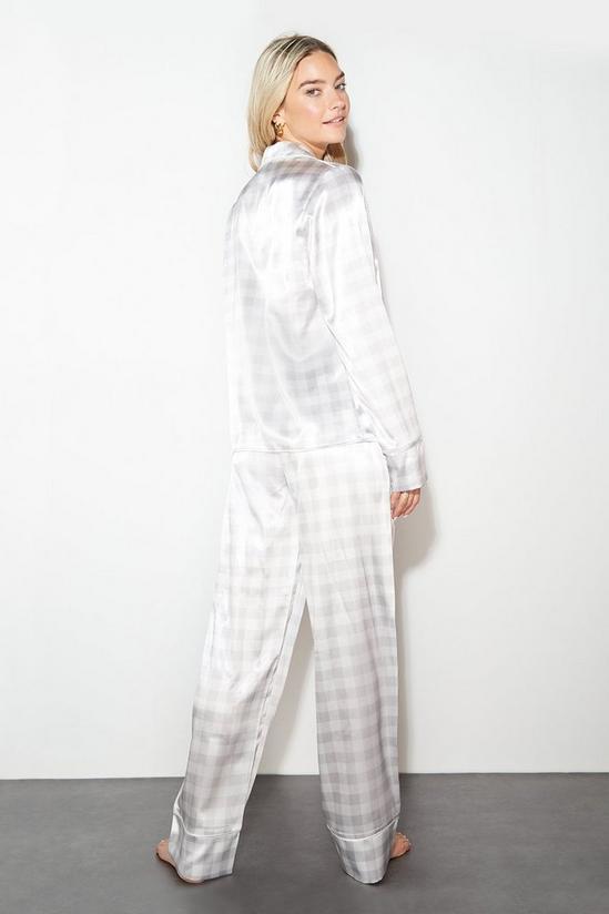 Dorothy Perkins Satin Gingham Shirt Pyjama Set 3