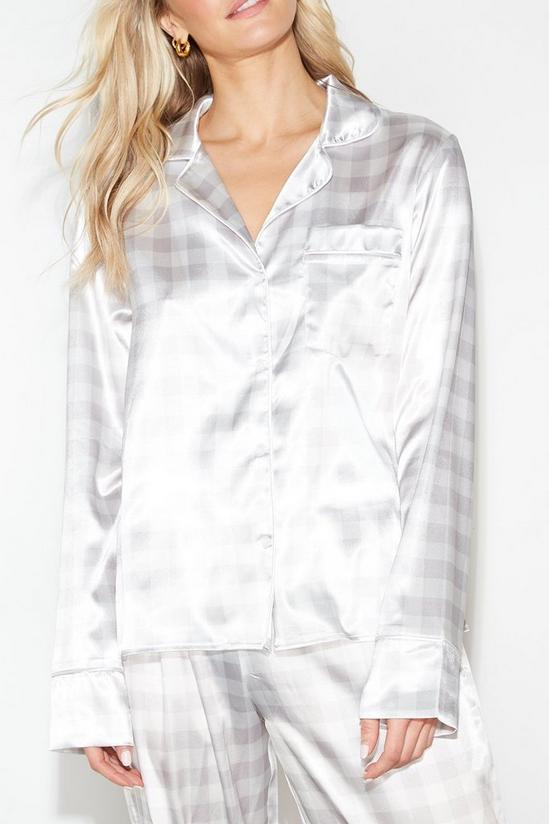 Dorothy Perkins Satin Gingham Shirt Pyjama Set 4
