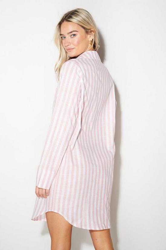 Dorothy Perkins Pink Stripe Revere Shirt Nightie 3